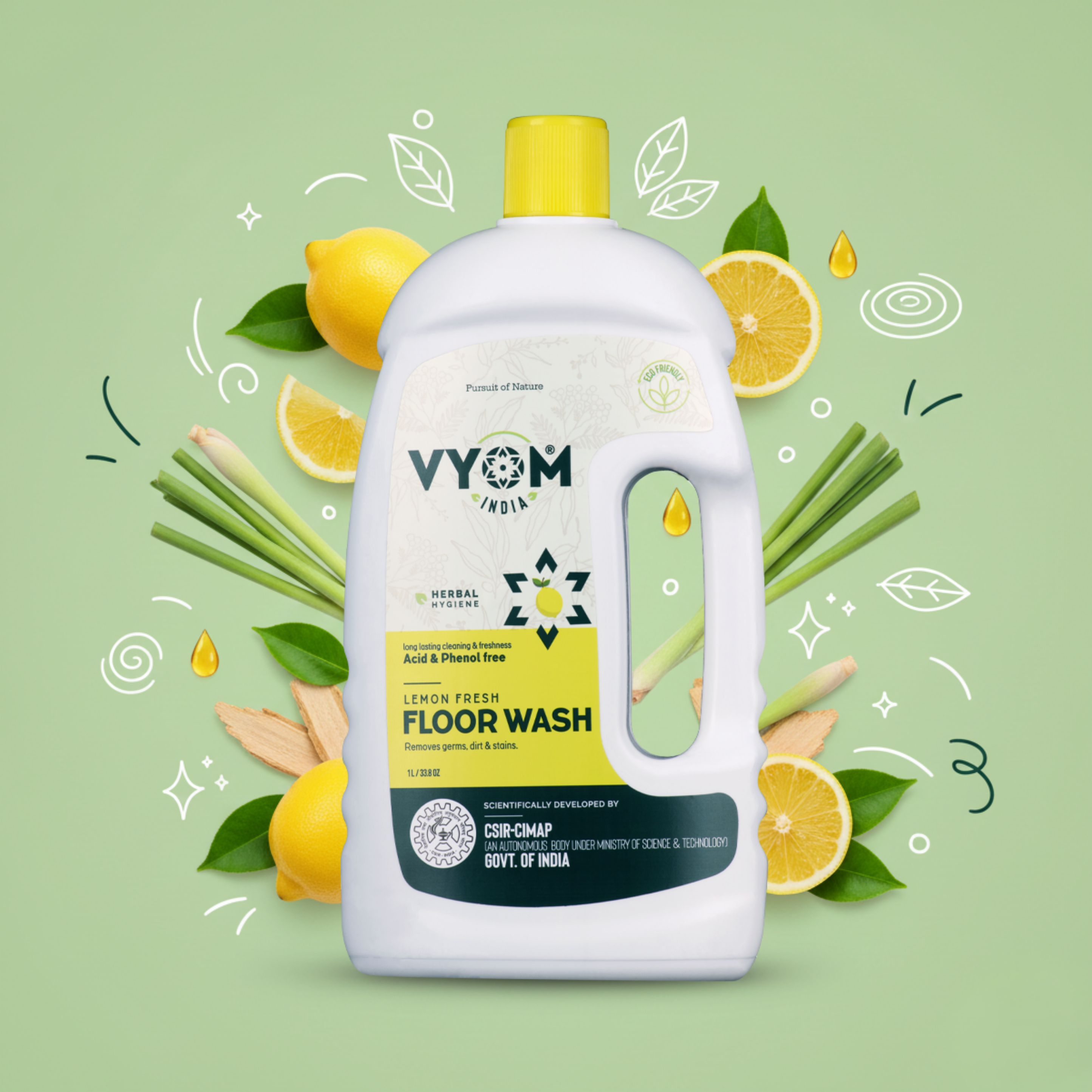 Lemon Floor Wash — Infused with Lemon Grass & Cedarwood Essential Oils