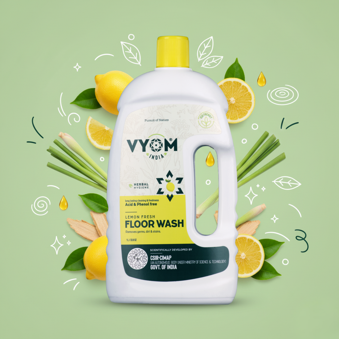 Lemon Floor Wash — Infused with Lemon Grass & Cedarwood Essential Oils