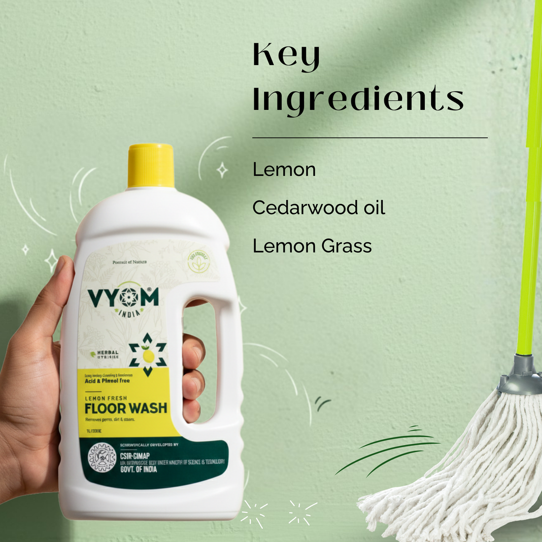 Lemon Floor Wash — Infused with Lemon Grass & Cedarwood Essential Oils