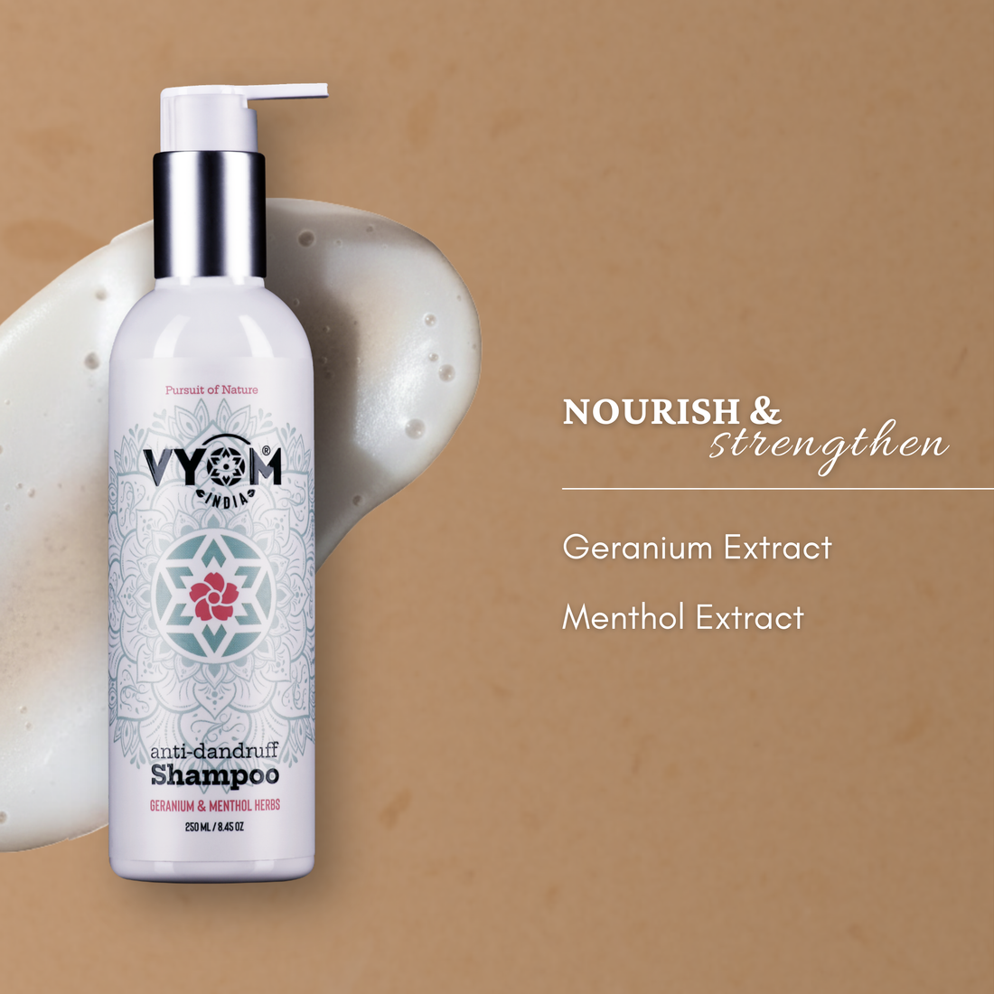 Anti-Dandruff Shampoo with Geranium and Menthol Herbs