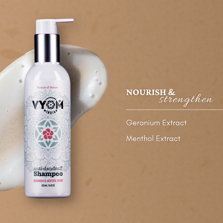 Anti-Dandruff Shampoo with Geranium and Menthol Herbs