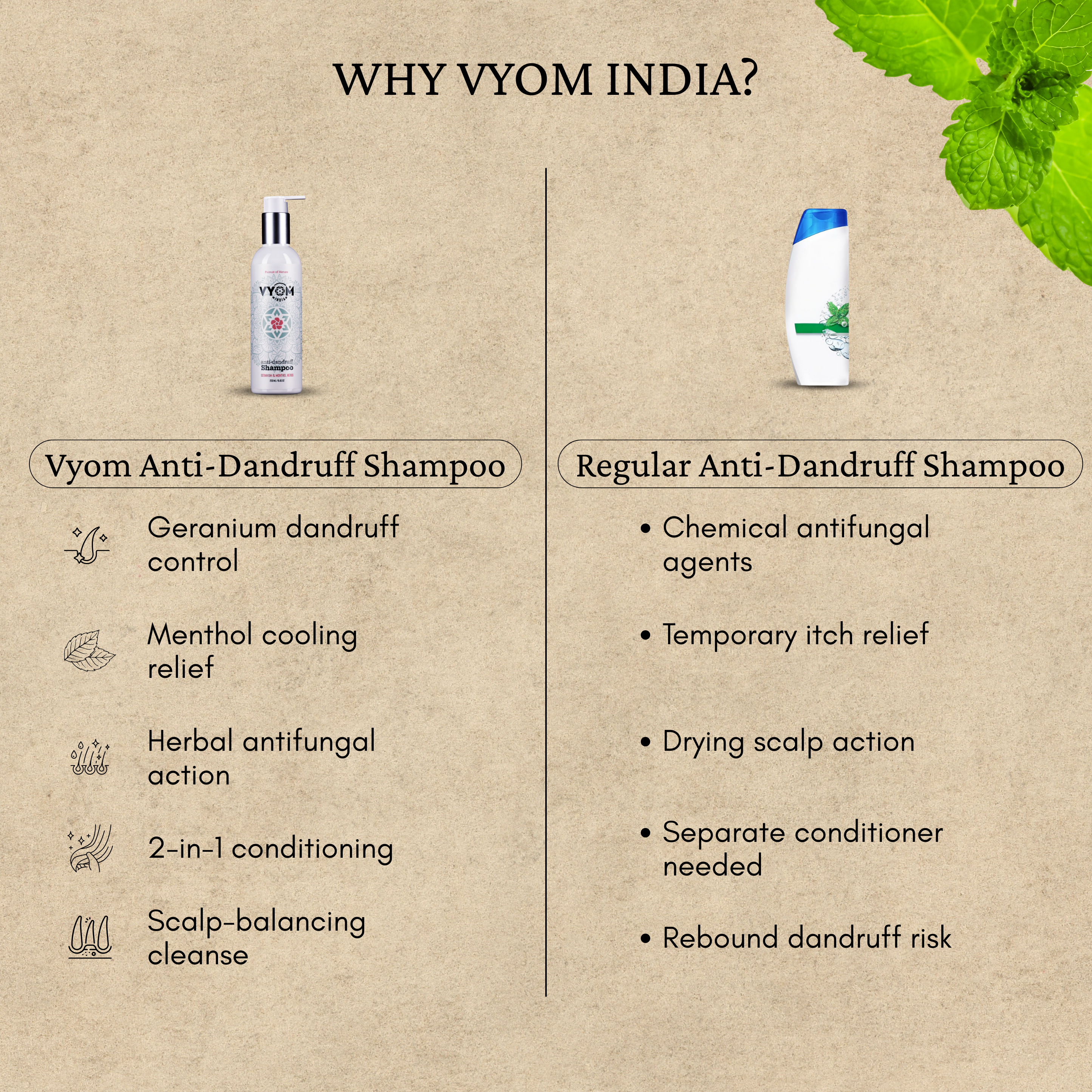 Anti-Dandruff Shampoo with Geranium and Menthol Herbs