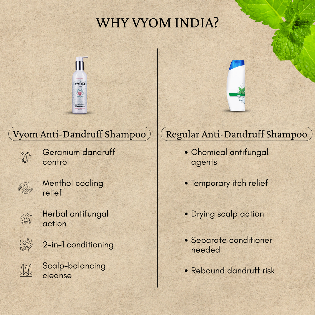 Anti-Dandruff Shampoo with Geranium and Menthol Herbs